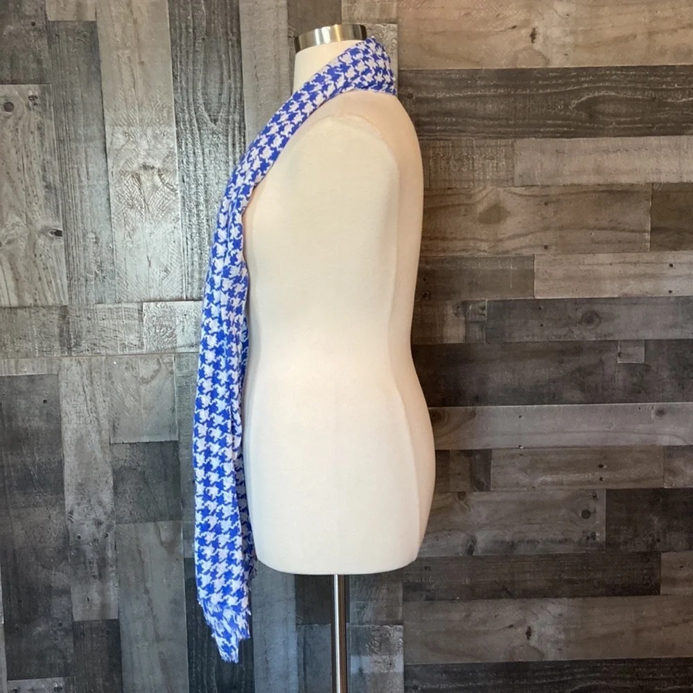 NWT! GAP blue white Houndstooth scarf coastal cowgirl resortwear quiet luxury